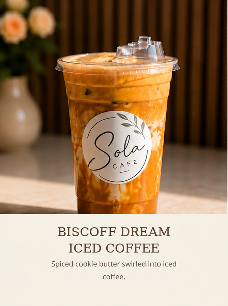 Biscoff Dream Iced Coffee at Sola Cafe and Deli